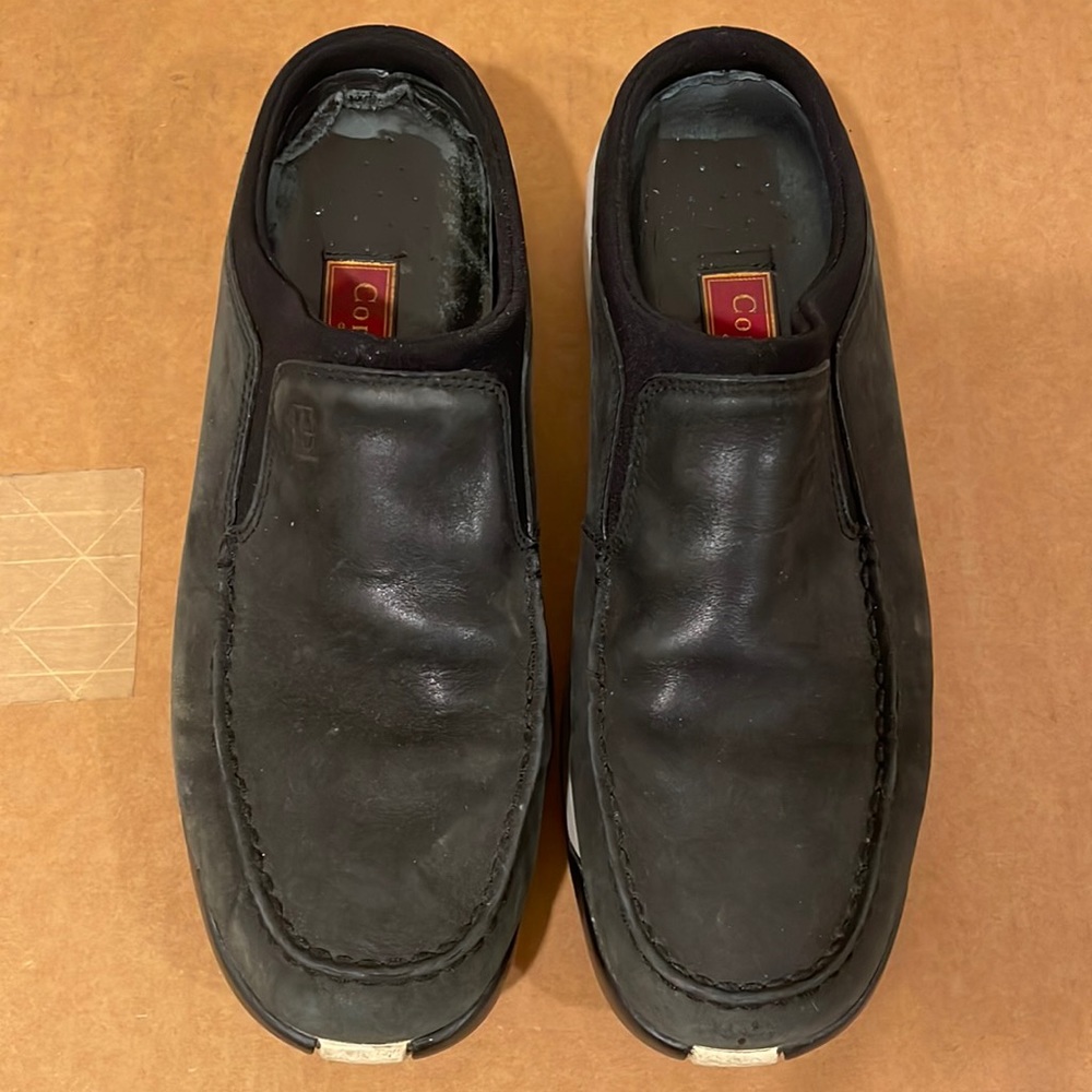 COLE HAAN country Leather slide Black sneaker Women 10 Nike air Bottom Clog - Picture 1 of 11